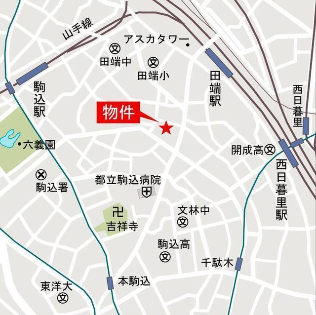 アジールコート山手動坂（206） 地形図・案内図