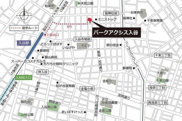 パークアクシス入谷（1106） 地形図・案内図