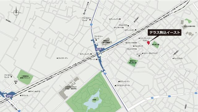 テラス駒込イースト（801） 地形図・案内図
