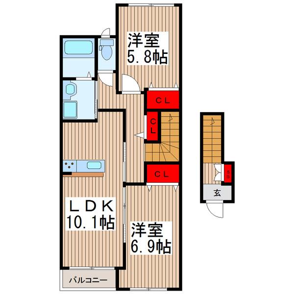ヒルクレスト　サンワ（205） 間取り図画像