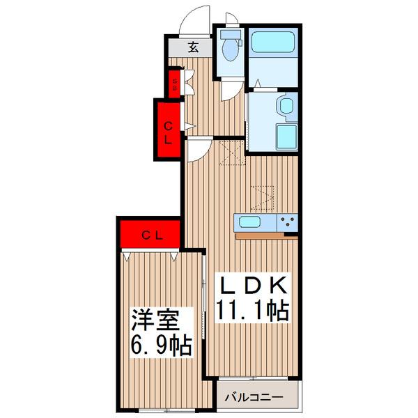 ヒルクレスト　サンワ（103） 間取り図画像
