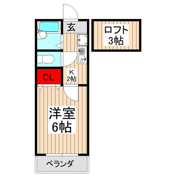 グローリーハイツ（1-103） 間取り図画像