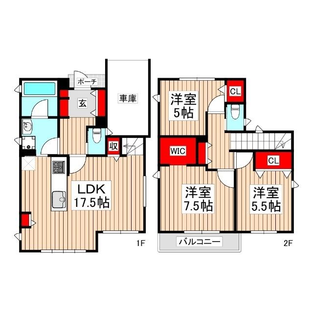 田柄三丁目貸家（1） 間取り図画像