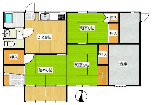 嘉瀬町荻野戸建（1） 間取り図画像