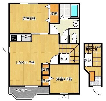 シャンリバーレ（201） 間取り図画像