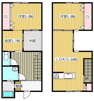佐賀市久保泉町大字下和泉アパート 間取り図画像