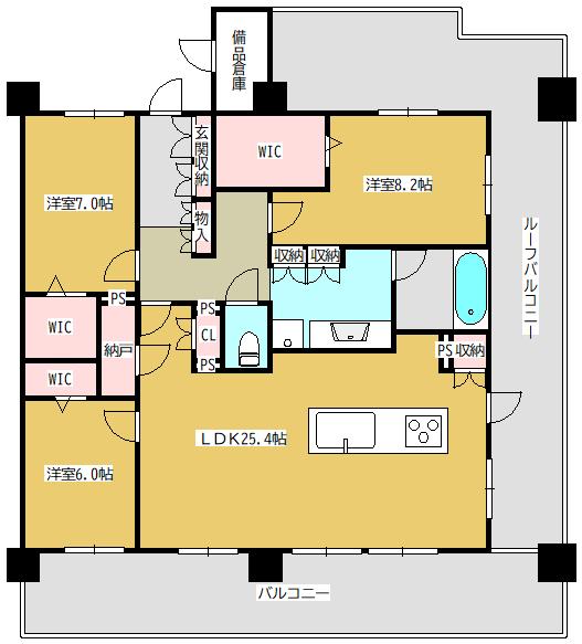 デュオヒルズ城内（1404） 間取り図画像