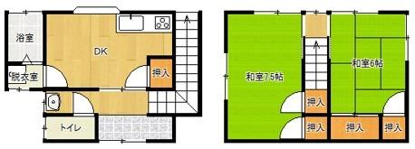 上町アパート 間取り図画像