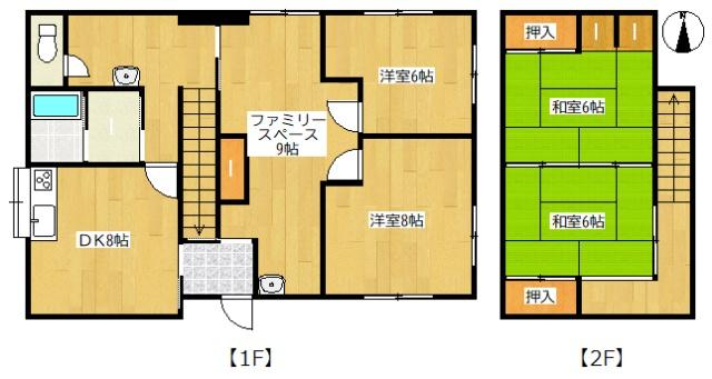 川副町犬井道　戸建て 間取り図画像