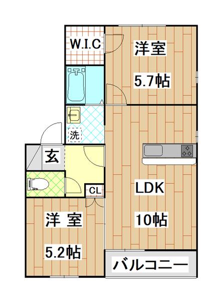 トウナイ　C棟（202） 間取り図画像