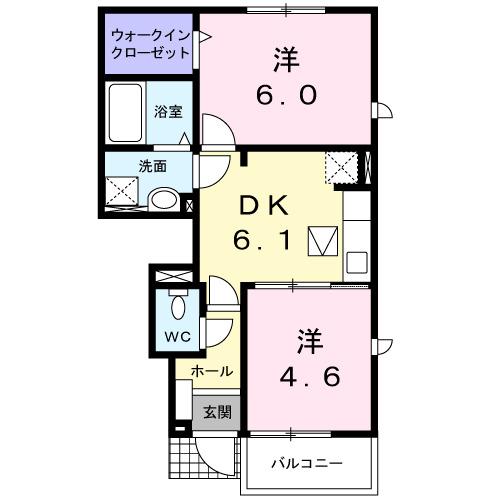 メゾン・カルム　Ｂ（103） 間取り図画像