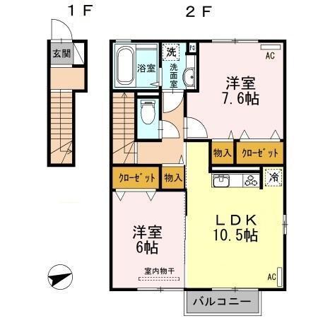 グラン・プラース　Ｄ（201） 間取り図画像