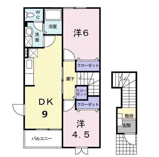 メルローズ　Ａ（201） 間取り図画像