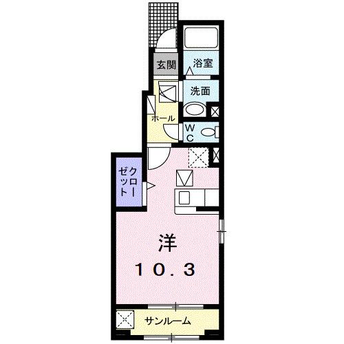 ＮＥＷ　プラシード　Ｒ（101） 間取り図画像