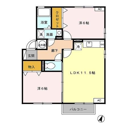 オーシャンソレイユ　Ｃ（201） 間取り図画像