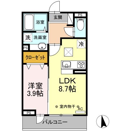 Ａ−ｒｏｏｍ寒河江（103） 間取り図画像