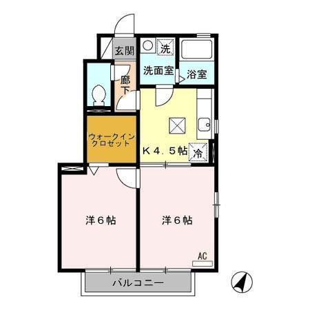 セジュール・リバーサイド　弐番館（101） 間取り図画像