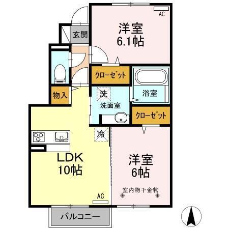 グラン・プラース　Ｈ（102） 間取り図画像