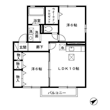 リビングタウン山形南　Ｂ（101） 間取り図画像