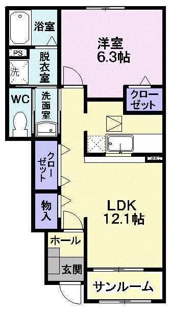 メゾン川原毛（104） 間取り図画像