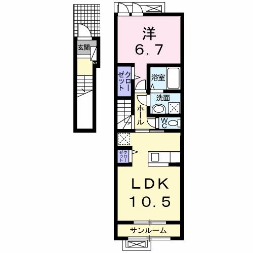 メゾン　アグレアーブル（203） 間取り図画像