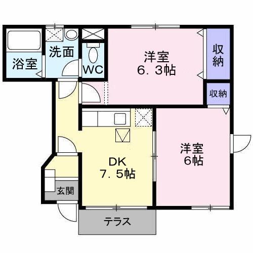 セカンドみなみ（103） 間取り図画像