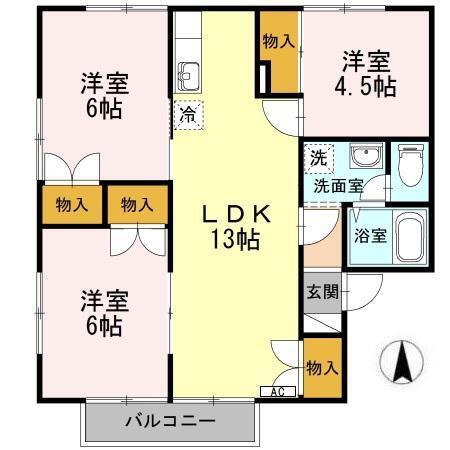 セジュールエーデルワイス　Ａ（101） 間取り図画像