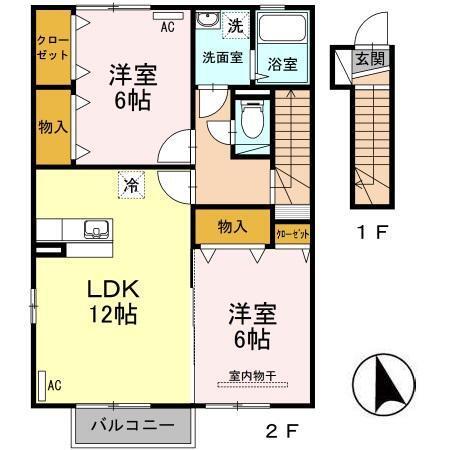 アンフロイデ　Ｂ（202） 間取り図画像