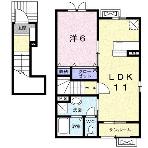ぼっち（201） 間取り図画像