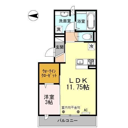 ＯＴＴ’ｓ　Ｋ2(ｵｯﾂｹｰﾂｰ)（303） 間取り図画像
