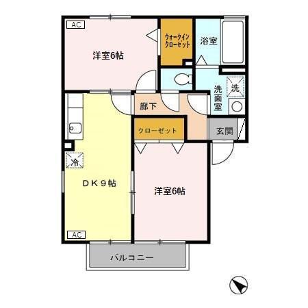 パストラル　Ａ（201） 間取り図画像