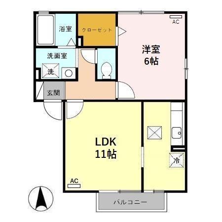 リビングタウン野々市壱番館　Ｂ（105） 間取り図画像