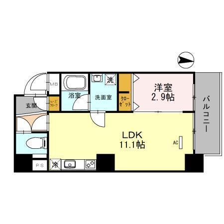 M：COURT新町（1502） 間取り図画像
