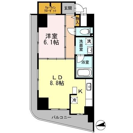 カスタリアタワー肥後橋（1302） 間取り図画像