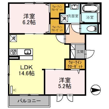 セレブリティ長吉プレミアムＣ（201） 間取り図画像