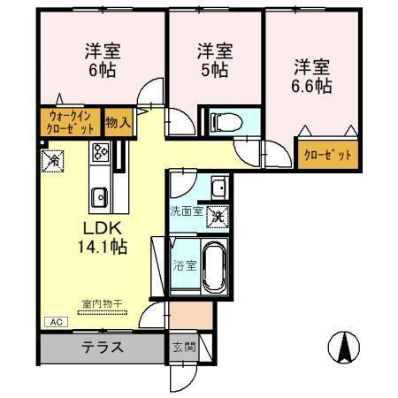 ファミールD希Ⅲ（106） 間取り図画像