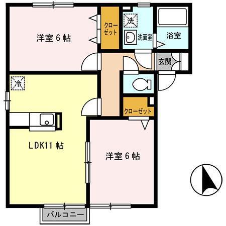エーデルハイム　Ａ（205） 間取り図画像