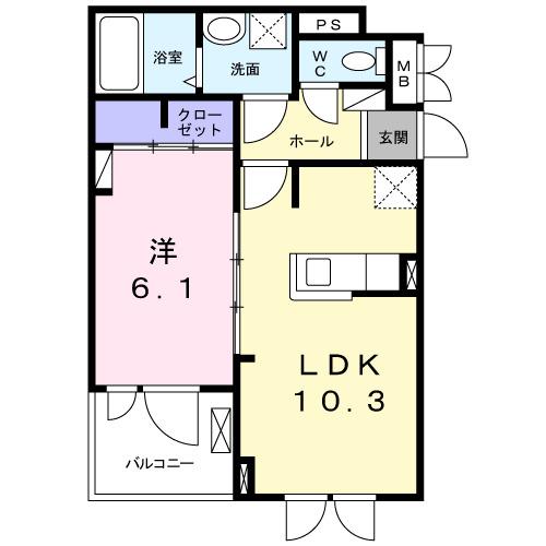 オベルジーヌ（201） 間取り図画像
