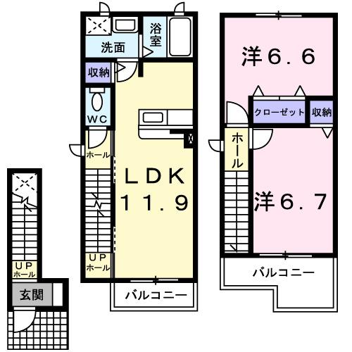 メゾン花園Ⅱ（201） 間取り図画像