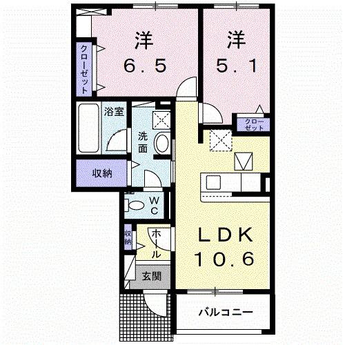 アット横小路（106） 間取り図画像