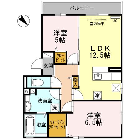 コージィコートWEST（101） 間取り図画像