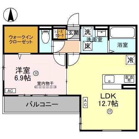 porte bonheur(ﾎﾟﾙﾄﾎﾞﾇｰﾙ)（102） 間取り図画像