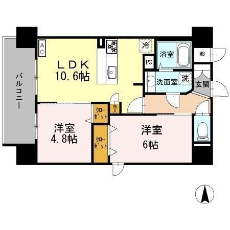 プライムコート（401） 間取り図画像
