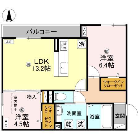 パサログランデ背戸口（205） 間取り図画像