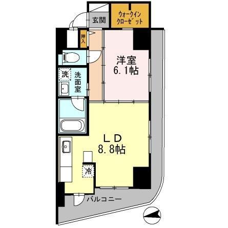 カスタリアタワー肥後橋（1109） 間取り図画像