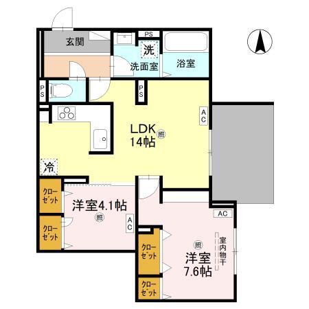 ウエスタンハイツ19（102） 間取り図画像