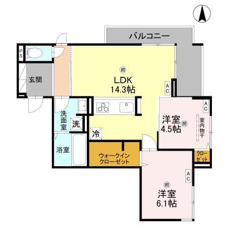ウエスタンハイツ19（201） 間取り図画像
