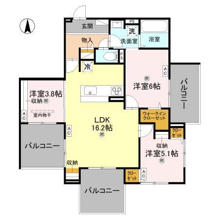 ウエスタンハイツ19（202） 間取り図画像