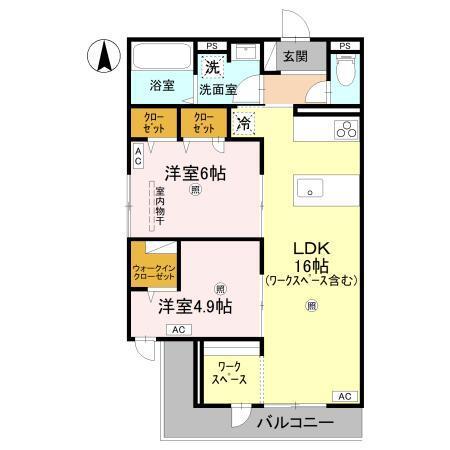 ウエスタンハイツ19（205） 間取り図画像