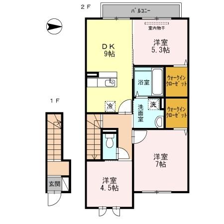 ピンブルコート（202） 間取り図画像